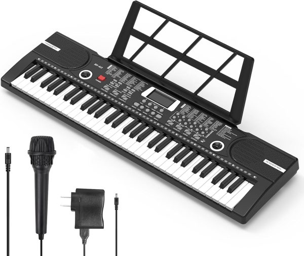 61 Keys Keyboard Piano, Electronic Digital Piano with Built-In Speaker Microphone, Sheet Stand and Power Supply, Portable Keyboard Gift Teaching for Beginners/SS1 - Image 9